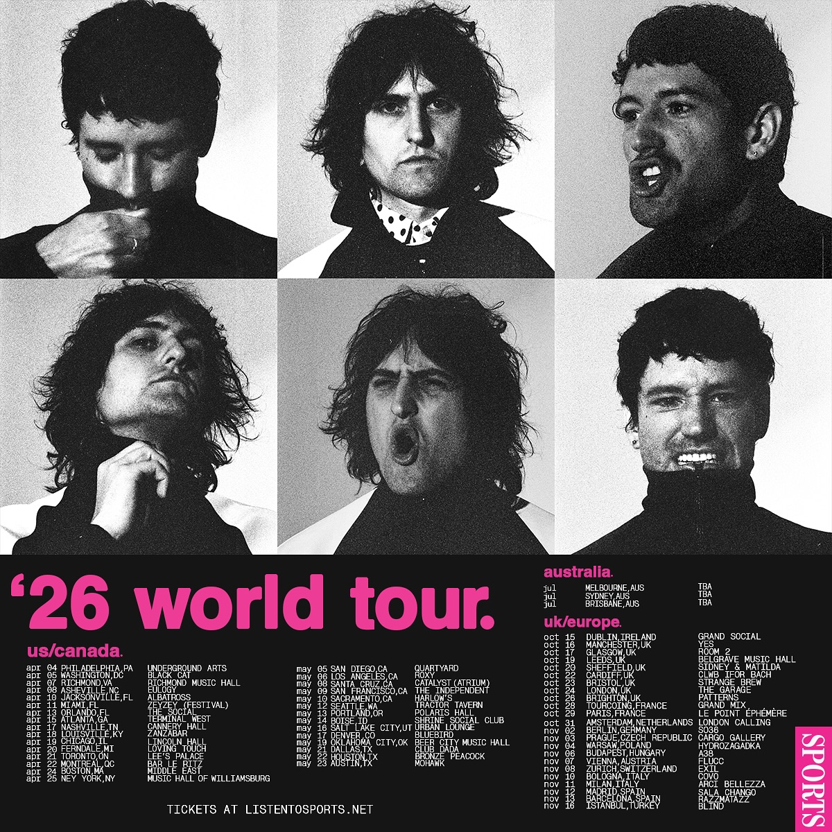 Sports '26 World Tour Poster 2026